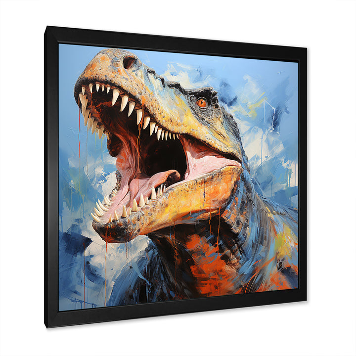 Blue dinosaur hunters - Dinosaur Wall Art Prints