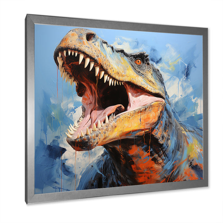 Blue dinosaur hunters - Dinosaur Wall Art Prints