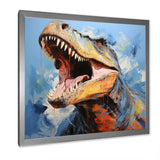Blue dinosaur hunters - Dinosaur Wall Art Prints