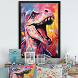 Popart Dino elegance - Dinosaur Framed Canvas Art