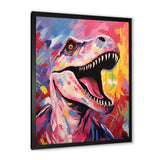 Popart Dino elegance - Dinosaur Framed Canvas Art