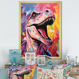 Popart Dino elegance - Dinosaur Framed Canvas Art