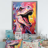 Popart Dino elegance - Dinosaur Framed Canvas Art