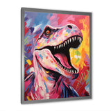 Popart Dino elegance - Dinosaur Framed Canvas Art