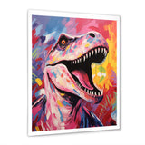Popart Dino elegance - Dinosaur Framed Canvas Art