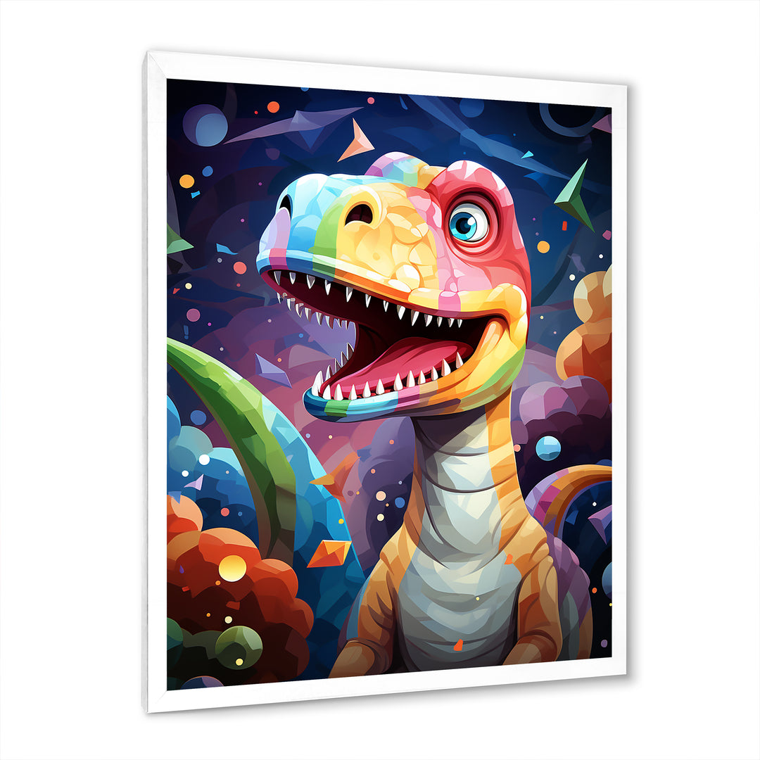 Cubist cute dinosaur for kids - Dinosaur Bedroom Wall Art