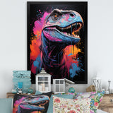 Blue and Purple Prehistoric dinosaur portrait - Dinosaur Wall Decor