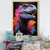 Blue and Purple Prehistoric dinosaur portrait - Dinosaur Wall Decor