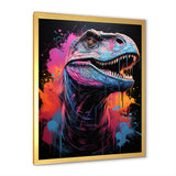 Blue and Purple Prehistoric dinosaur portrait - Dinosaur Wall Decor