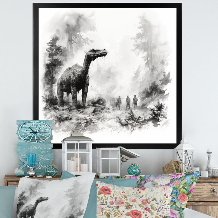 Impressionist Mesozoic pre historic landscape - Dinosaur Wall Art Prints