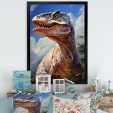 Prehistoric Velociraptor portrait - Dinosaur Large Canvas Wall Art