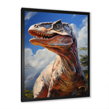 Prehistoric Velociraptor portrait - Dinosaur Large Canvas Wall Art