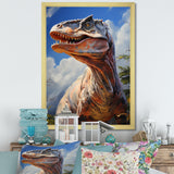 Prehistoric Velociraptor portrait - Dinosaur Large Canvas Wall Art