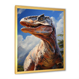 Prehistoric Velociraptor portrait - Dinosaur Large Canvas Wall Art