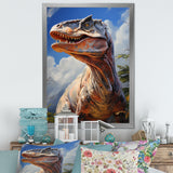 Prehistoric Velociraptor portrait - Dinosaur Large Canvas Wall Art