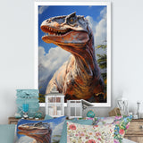 Prehistoric Velociraptor portrait - Dinosaur Large Canvas Wall Art