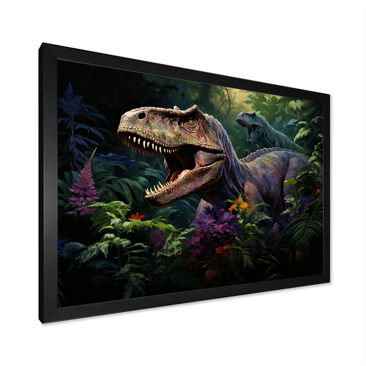 Prehistoric Velociraptors in the jungle - Dinosaur Home Decor Art