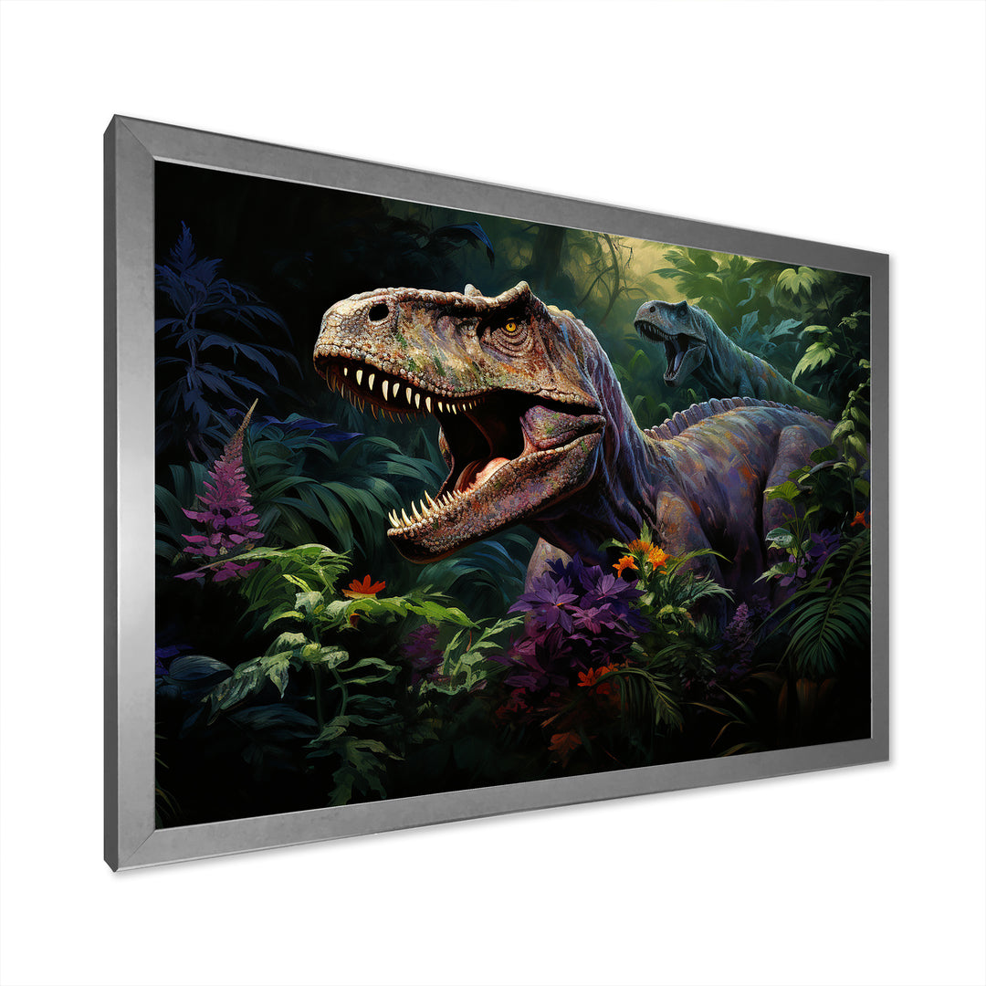 Prehistoric Velociraptors in the jungle - Dinosaur Home Decor Art