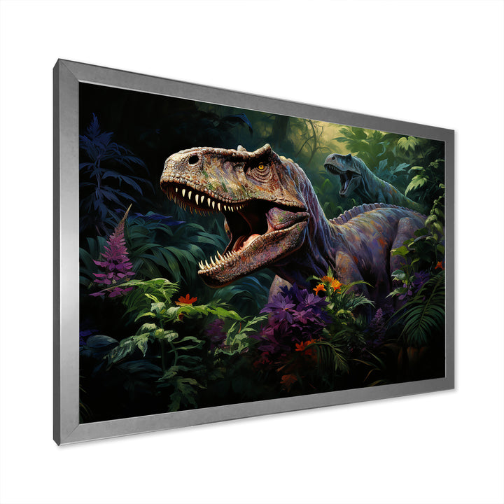 Prehistoric Velociraptors in the jungle - Dinosaur Home Decor Art