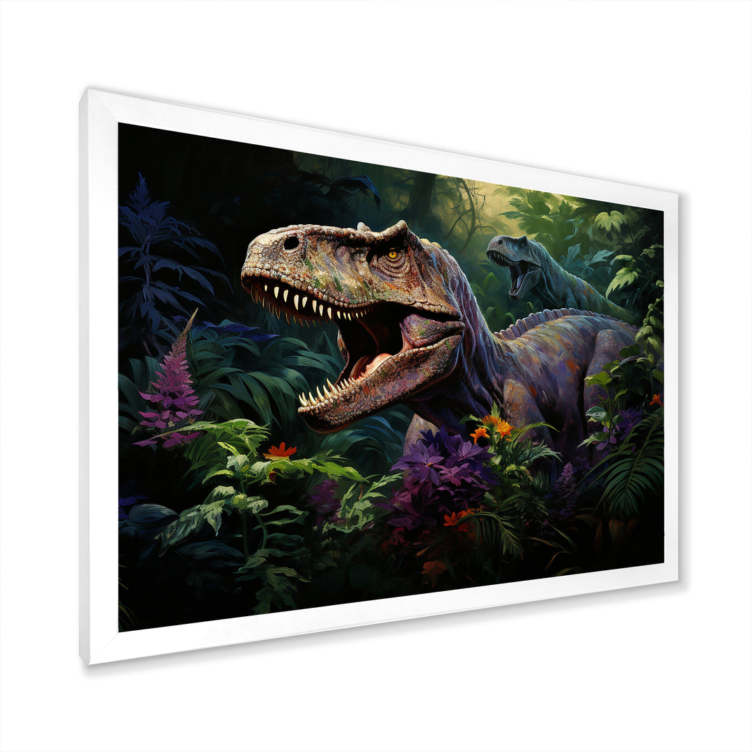 Prehistoric Velociraptors in the jungle - Dinosaur Home Decor Art