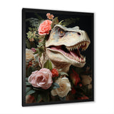 Floral Velociraptor jungle portrait - Dinosaur Wall Decor