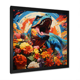 Orange Rainbow Tyrannosaurus jungle portrait - Dinosaur Wall Art Prints
