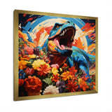 Orange Rainbow Tyrannosaurus jungle portrait - Dinosaur Wall Art Prints