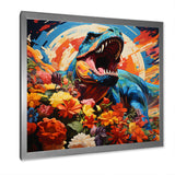 Orange Rainbow Tyrannosaurus jungle portrait - Dinosaur Wall Art Prints