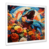 Orange Rainbow Tyrannosaurus jungle portrait - Dinosaur Wall Art Prints