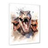 Family Of Velociraptor Dinosaurs Portrait - Dinosaur Framed Canvas Art