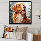 Winter Labrador dog happiness - Dog Large Canvas Wall Art