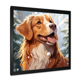 Winter Labrador dog happiness - Dog Large Canvas Wall Art