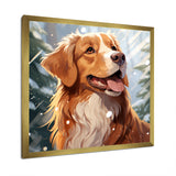 Winter Labrador dog happiness - Dog Large Canvas Wall Art