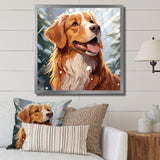 Winter Labrador dog happiness - Dog Large Canvas Wall Art