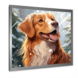 Winter Labrador dog happiness - Dog Large Canvas Wall Art