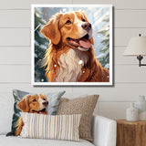Winter Labrador dog happiness - Dog Large Canvas Wall Art