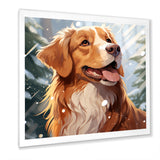 Winter Labrador dog happiness - Dog Large Canvas Wall Art