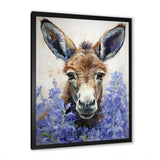 Brown and purple donkey portrait - Donkey Canvas Wall Art