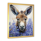 Brown and purple donkey portrait - Donkey Canvas Wall Art