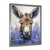 Brown and purple donkey portrait - Donkey Canvas Wall Art