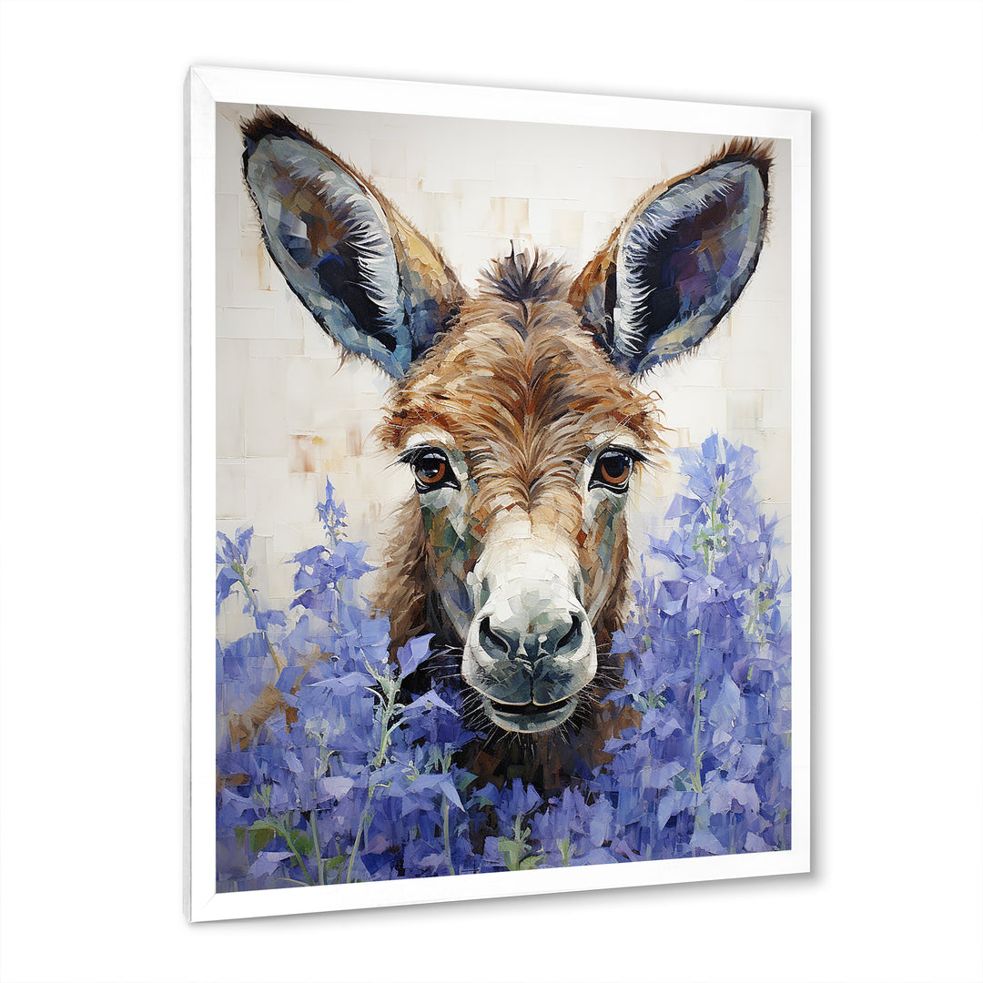 Brown and purple donkey portrait - Donkey Canvas Wall Art