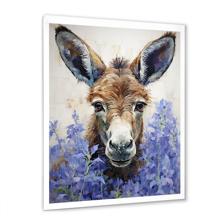 Brown and purple donkey portrait - Donkey Canvas Wall Art
