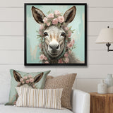 Cute floral donkey portrait - Donkey Wall Decor