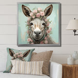 Cute floral donkey portrait - Donkey Wall Decor
