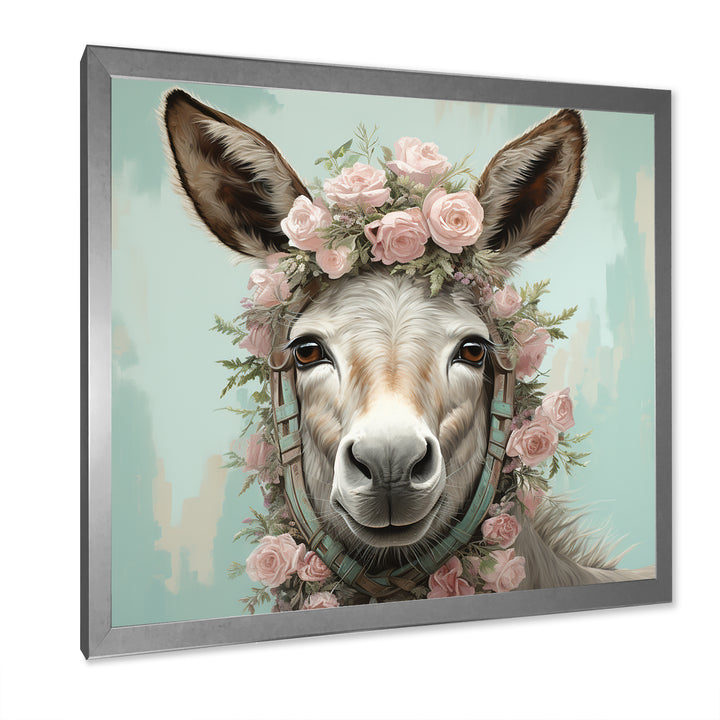 Cute floral donkey portrait - Donkey Wall Decor