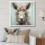 Cute floral donkey portrait - Donkey Wall Decor