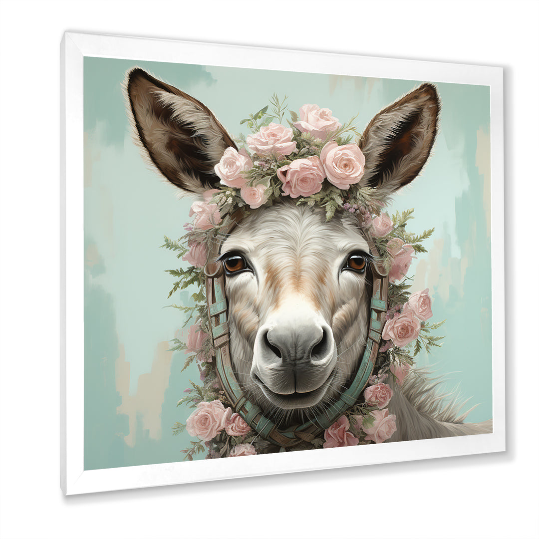 Cute floral donkey portrait - Donkey Wall Decor