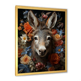 Cute Donkey with color flowers in harmony - Donkey Wall Art Prints