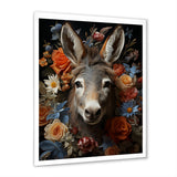 Cute Donkey with color flowers in harmony - Donkey Wall Art Prints