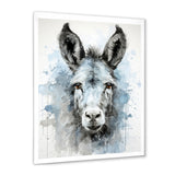 Charming grey donkey portrait - Donkey Framed Canvas Art